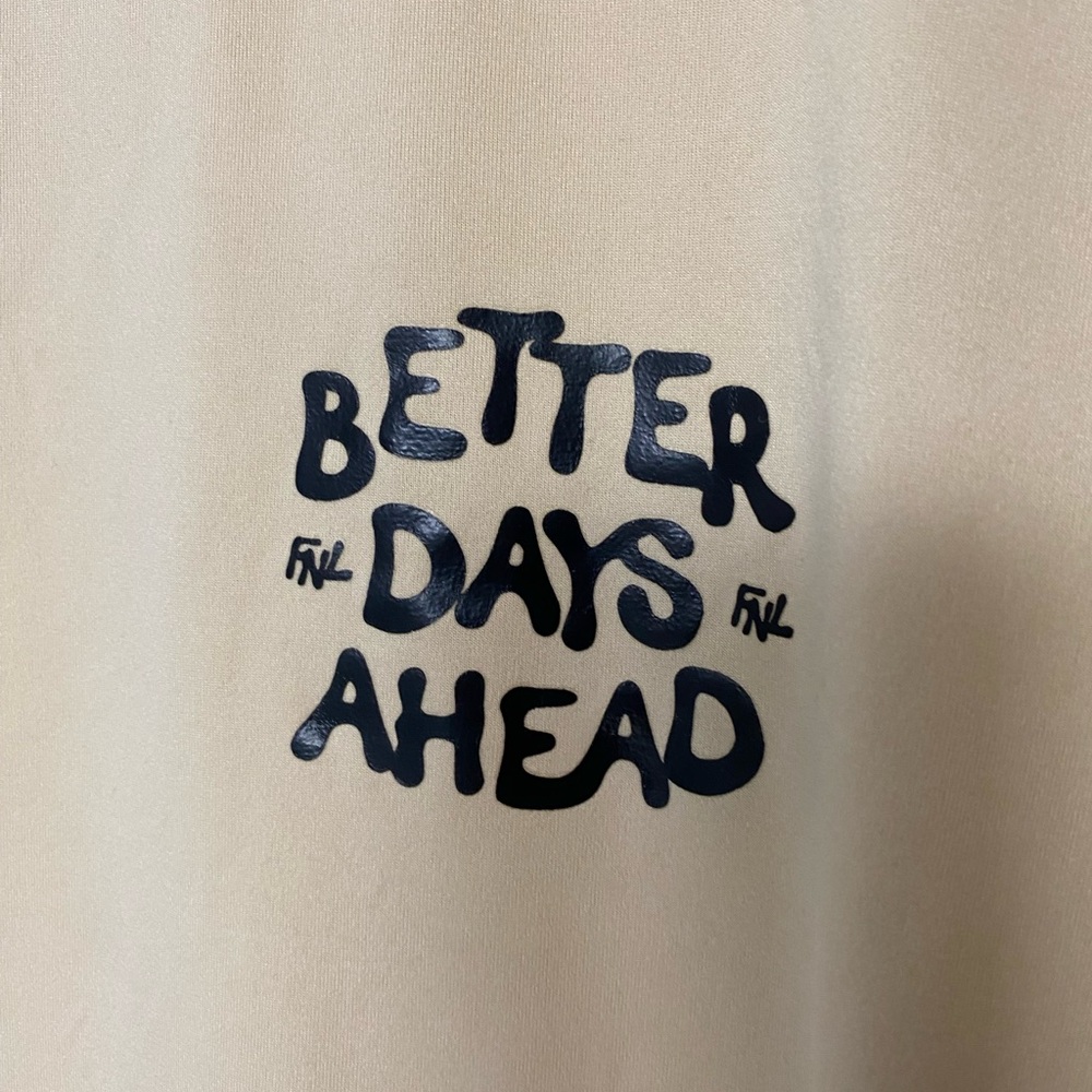 Beige Graphic Tee with Positive Message